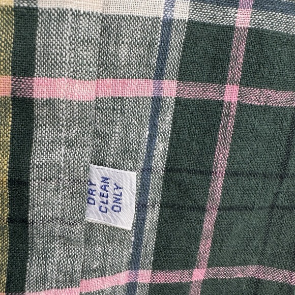 Ralph Lauren Shirt Mens L Green Pink Plaid Linen Cotton Button Down Pocket - Picture 8 of 8